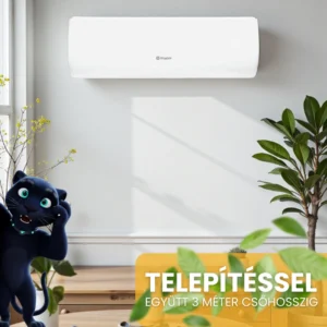 Syen Muse Next klíma telepítéssel együtt 3 méter csőhosszzig - fehér Syen fali split klíma nappaliban fikcus növény mellett