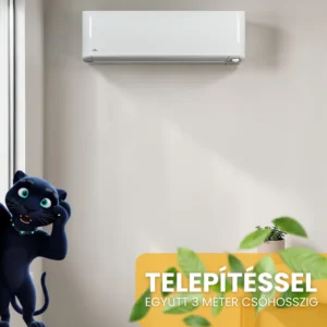 Fisher Nordic klíma telepítéssel együtt 3 méter csőhosszzig - fehér fali split klíma szobában felszerelve akciós csomagban